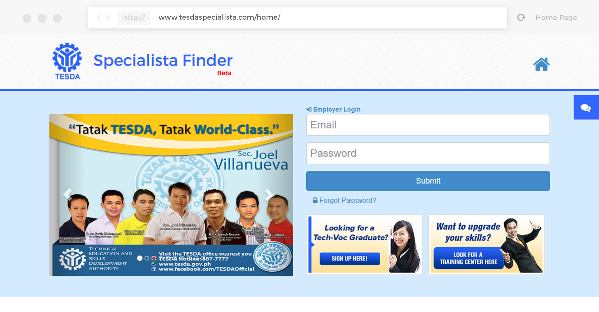 TESDA Specialista Finder
                    